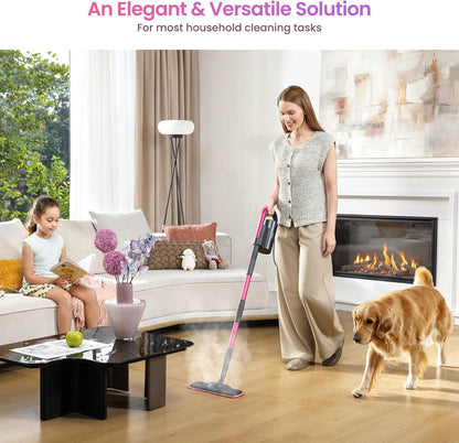 Schenley 19-in-1 Steam Mop - Dual-Rod Design with Detachable Handheld Steamer & Multi-Purpose Accessories