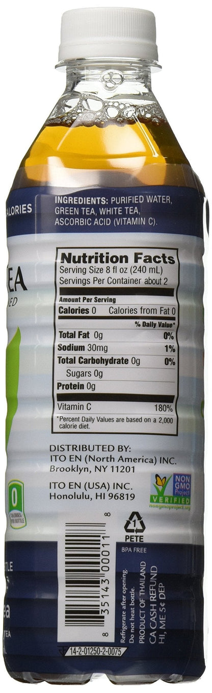 Teas' Tea Unsweetened Green + White, 16.9 Fl Oz (Pack of 12)