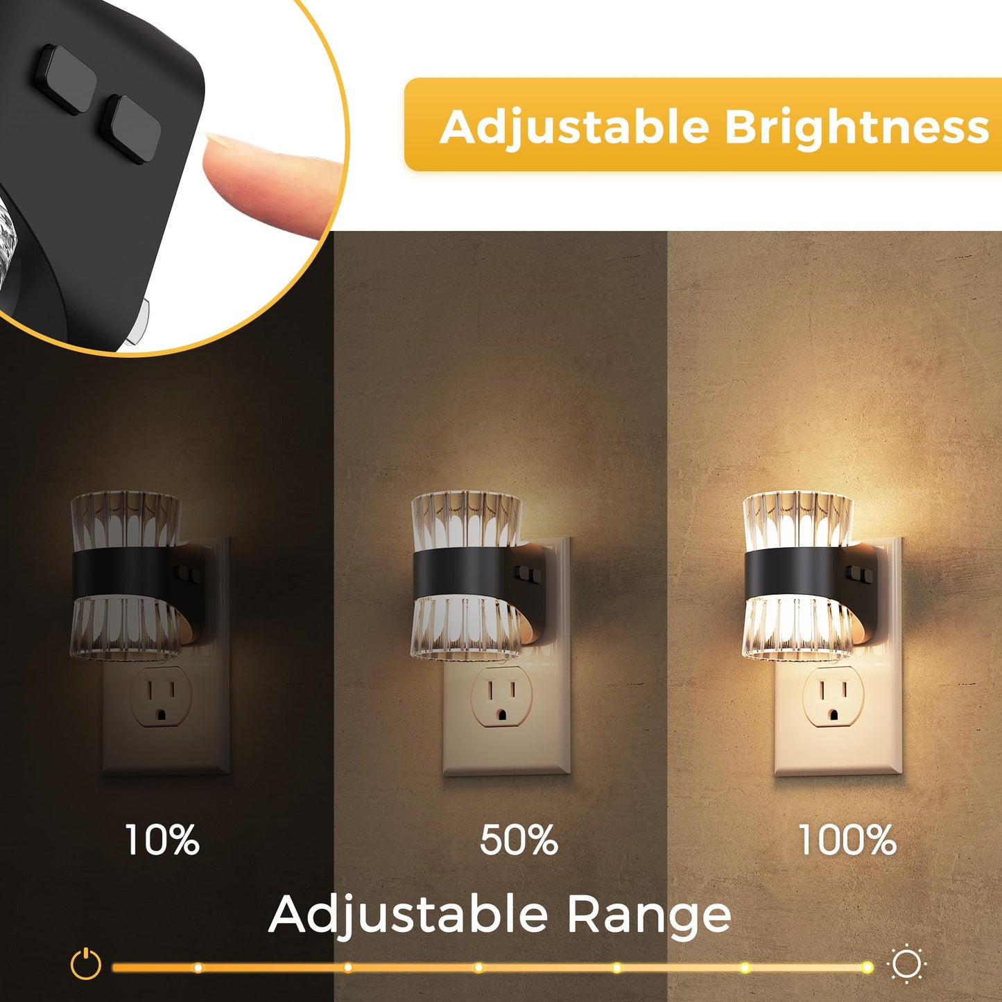 L LOHAS LED Night Light, Bubble Night Lights Plug into Wall,2 Pack 3000K/4000k/5000K Adjustable Color Temperature Night Light,Dimmable Nightlights with Dusk to Dawn Sensor for Rooms Bathroom Hallway