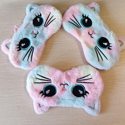 Cute Animal Sleeping Mask Soft Plush Blindfold Cute Rabbit Panda Koala Eye Cover Eyeshade for Kids Teens Girls Women (Flamingo)