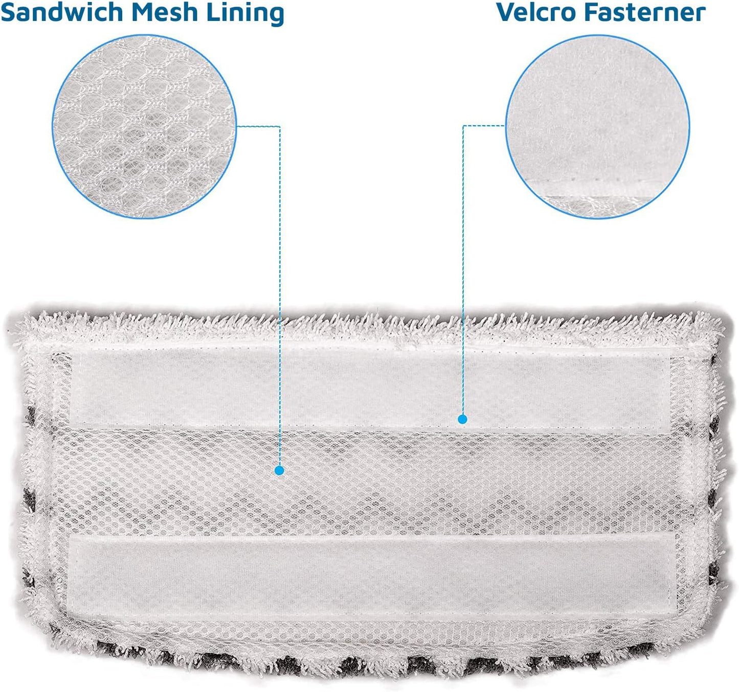 Flammi 4-Pack S1000 S1000A S1001C S2001, F Microfiber Mop Pads Refills Compatible with Shark Steam Mop Washable
