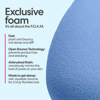 Beautyblender® | Bubble Blender Makeup Sponge | Blend Liquid Foundations, Powders and Creams | Streak Free Application | Vegan, Cruelty Free | Made in USA