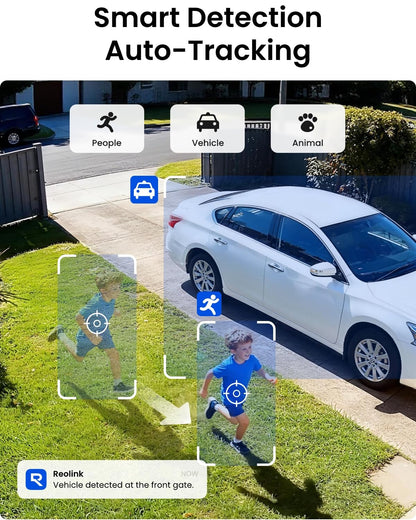 REOLINK 5MP Solar Security Cameras Wireless Outdoor, 360° Pan Tilt Auto-Tracking, Smart AI Detection, Up to 1TB Local Storage, 2.4/5GHz Dual-Band WiFi, Home Hub Mini with 2X Argus PT + Solar Panel