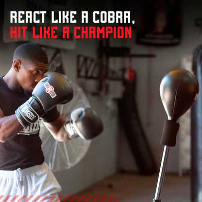 Ringside Cobra Reflex Boxing Punching Bag (New Version), Freestanding Foam-Filled Punching Bag Stand with Rapid-Rebound Spring, Ideal for Boxing, MMA, Muay Thai, and More, Adjustable Height, 60"–84"
