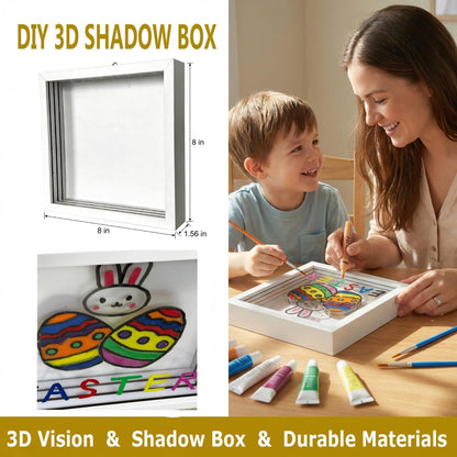 DIY 3D Shadow Box,8x8 Layered 3D Effect Craft Decor,Creative Artwork Gift for Painting Lover