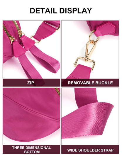 Spacious Nylon Crossbody Bag Bum Bag Handbags Wallets Purses Trendy Shoulder Bag for Women