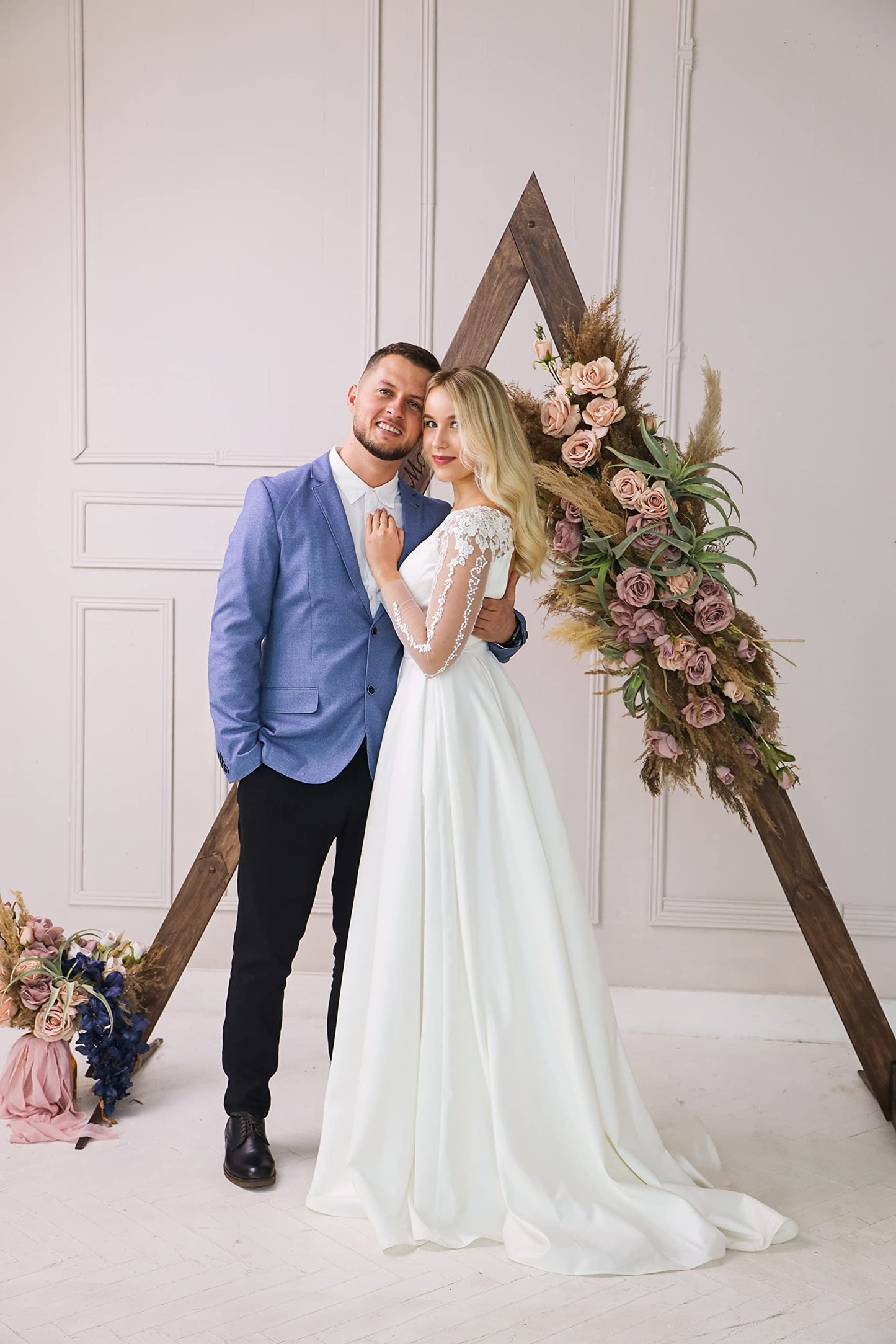 Wooden Wedding Arch 5.9FT, 6.5 FT, 7.2 FT Wood Arch for Wedding Ceremony, Wedding Arbor Backdrop Stand for Garden Wedding, Parties, Indoor, Outdoor, Wooden Wedding Arch Rustic Farmhouse Theme