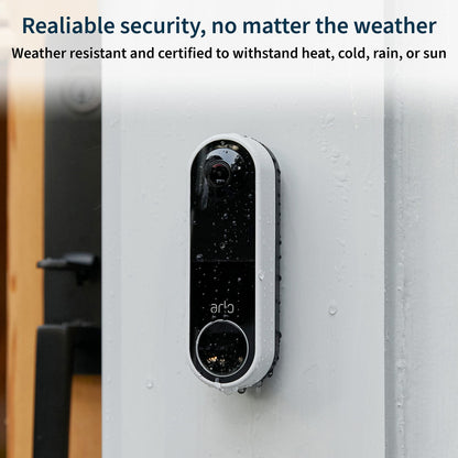 Arlo Essential Wired Video Doorbell - HD Video, 180° View, Night Vision, 2 Way Audio, Black - AVD1001B