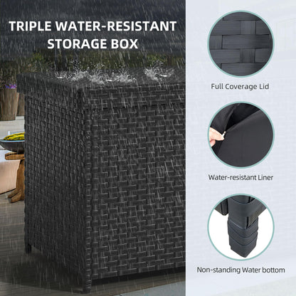 YITAHOME 260 Gallon Wicker Deck Box, XXL All-Weather Outdoor Storage Box, Extra Large Rattan Storage Bin for Patio Furniture, Outdoor Cushions, Pool Storage and Garden Tools (Black)