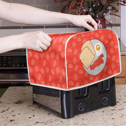 Toast Breakfast Toaster Cover - Bread Toaster Oven Cloth Cover with Top Handle, Waterproof Pink Organizer Bag