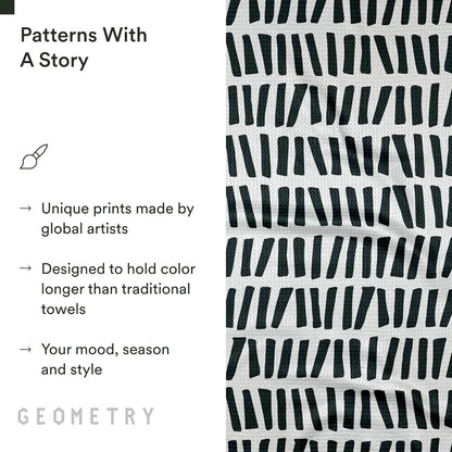 18" 30" 1 Pack GEOMETRY Kitchen Tea Towels - Quick Dry Microfiber Dish Towels for Kitchen All Lined Up, x