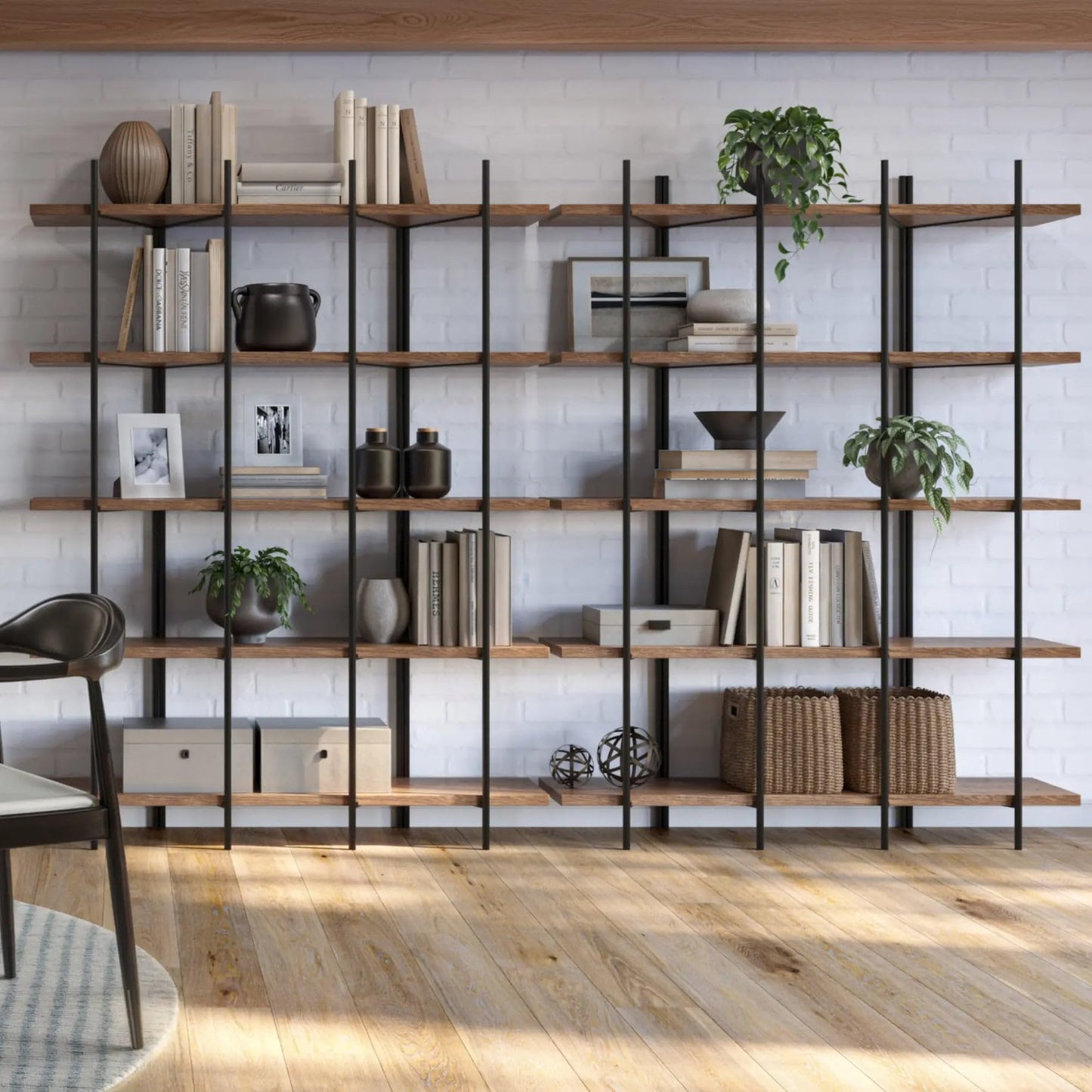 Grain Wood Furniture Cascais 53" Bookcase in Brown Oak