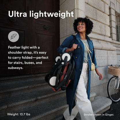 Stokke YOYO3 Stroller from 6 Months - Includes Black Frame/Air France Blue Seat Cushion + Canopy - Folds in & Out in a Flash - Light & Compact - Carry-On Compatible