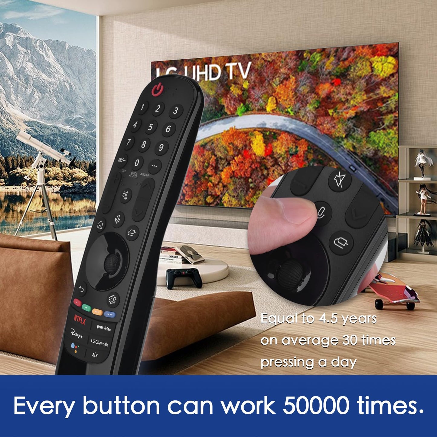 for TCL Google TV Remote, RC813 for Voice Replacement Control,for Android Mini-LED QLED 4K UHD Smart Television, with 6 Shortcut Buttons for NEIFLX/Prime/YouTube/TCL/Apple TV Buttons