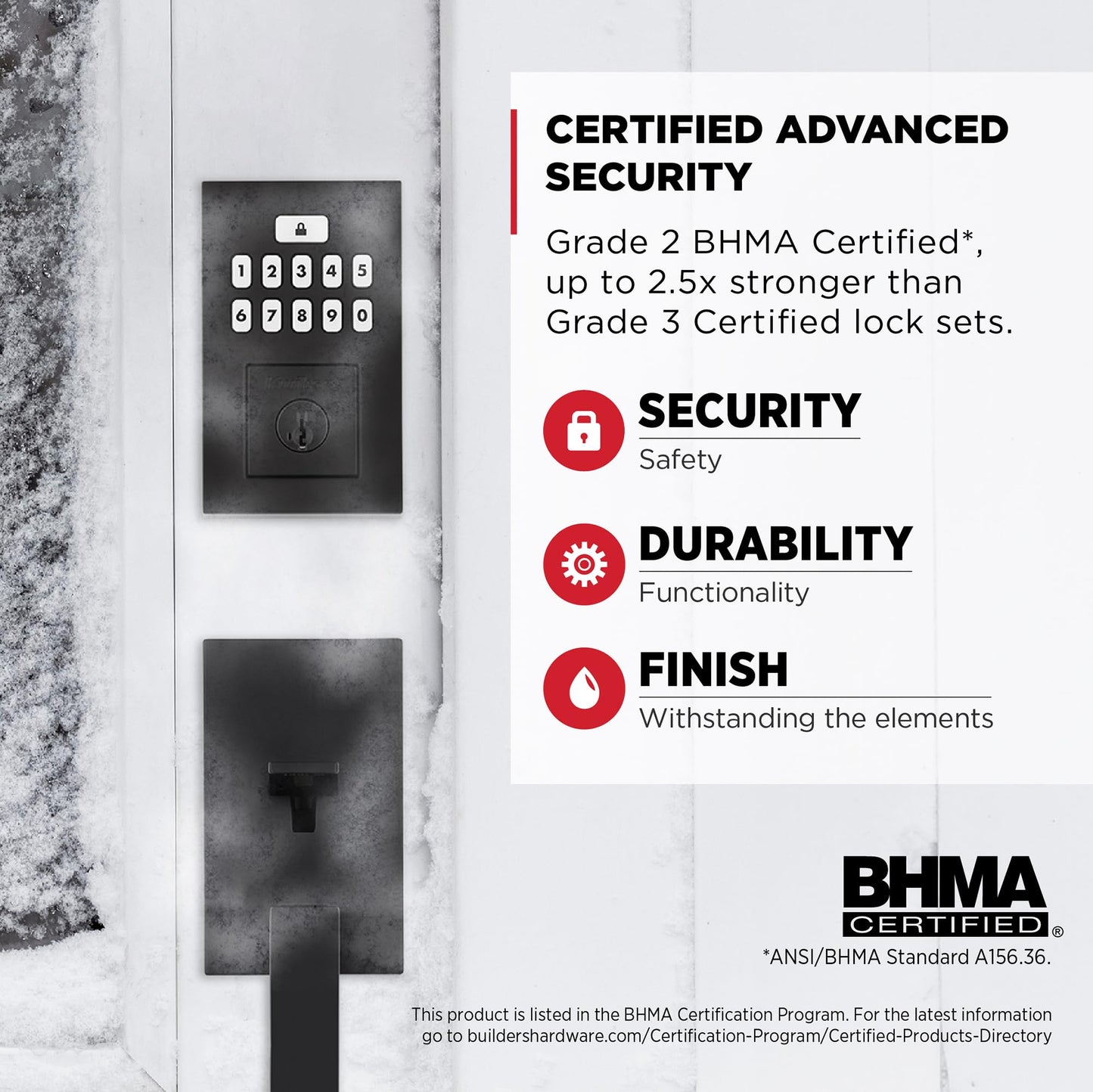 Kwikset SmartCode 260 Keyless Entry Electronic Keypad Deadbolt Door Lock with Auto-Lock, Custom User Codes, Advanced Security in Satin Nickel Contemporary