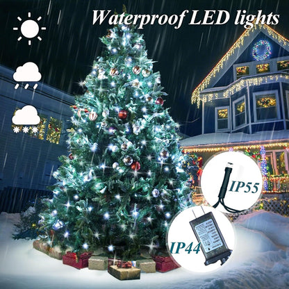 400 6.6FT 8 16 aneeway LED Christmas Tree Lights, Christmas Lights with Remote Control & Modes, String Lights