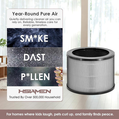 HSIAMEN A230 A231 Filter Replacement O Compatible with WINIX A231 A230 Air Purifier Part # 1712-0110-00, 3-in-1 HEPA Carbon, 1-Pack