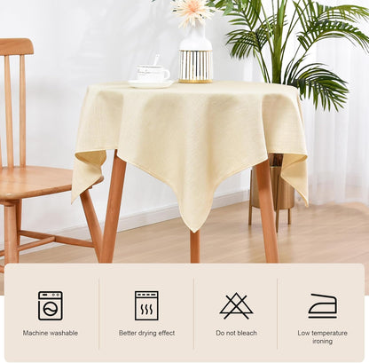 36x36 Inch Wolkemer Square Tablecloth Rustic Textured Polyester Tablecloths Washable Farmhouse Table Cover