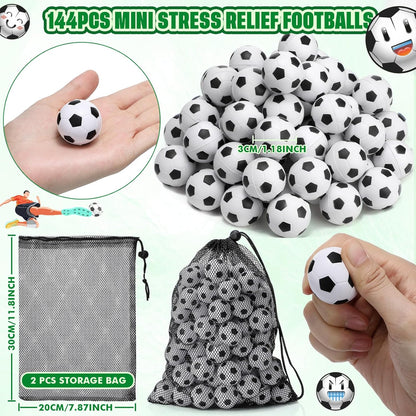 144 1.18 Inch Sotiff Pcs Mini Soccer Balls Bulk Sports Foam Stress Balls Relaxation Gadgets Fidget White Black Sports