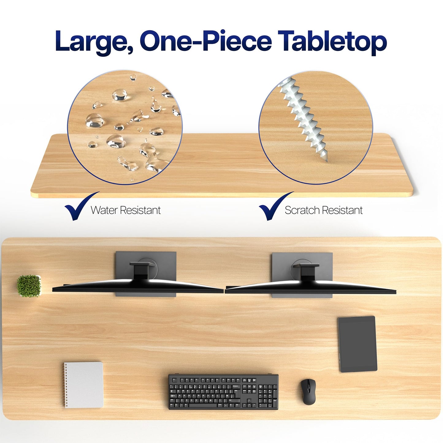 VIVO Light Wood Universal 71 x 30 inch Solid One-Piece Table Top for Standard and Sit to Stand Height Adjustable Home and Office Desk Frames, DESK-TOP71C