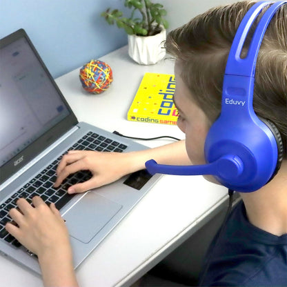 Eduvy Bulk Headphones for Classroom with Microphone, Heavy-Duty School Pack Wired Headphones for Students with Rotating Boom Mic. Teacher Must Haves from Elementary to College (12 Pack Mixed Color)