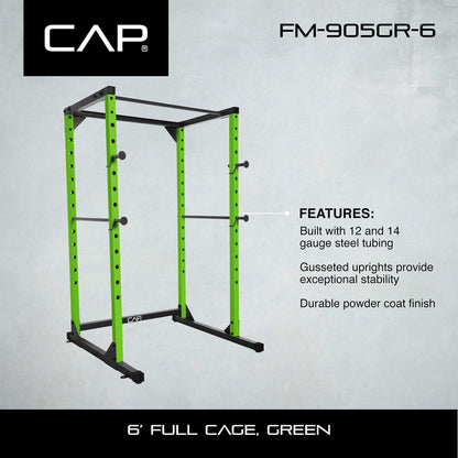 CAP Barbell Full Cage Power Rack, 6-Foot, Green