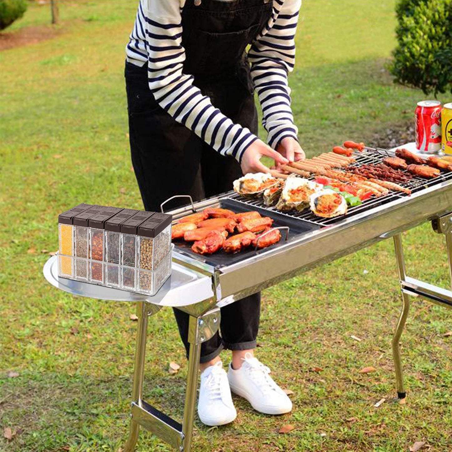 TOPZEA 12 Pcs Spice Shaker Jars, Plastic Seasoning Containers Dispenser Travel Seasoning Box with 2-in-1 Lids Empty Condiment Set for Storage Spice, Salt and Pepper, Clear