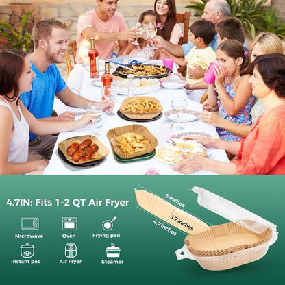 COSORI Disposable Air Fryer Liners - 100PCS Parchment Paper for 2 QT Mini Air Fryer | 4.7 Inch Square Sheets