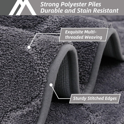 COSY HOMEER Soft Kitchen Floor Mats for in Front of Sink Super Absorbent Kitchen Rugs 20"x59" Non-Skid Standing Mat Washable,Polyester,Dark Grey