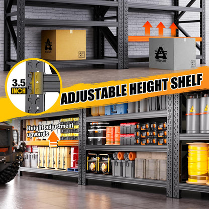 AXASIIO 2 Set 79" W Heavy Duty Storage Shelves, 8000LBS Adjustable Garage Shelving Unit, Rust Proof Large Metal Storage Rack, 24" Dx79 Wx74 H Industrial Shelving for Warehouse, Basement, Supermarket