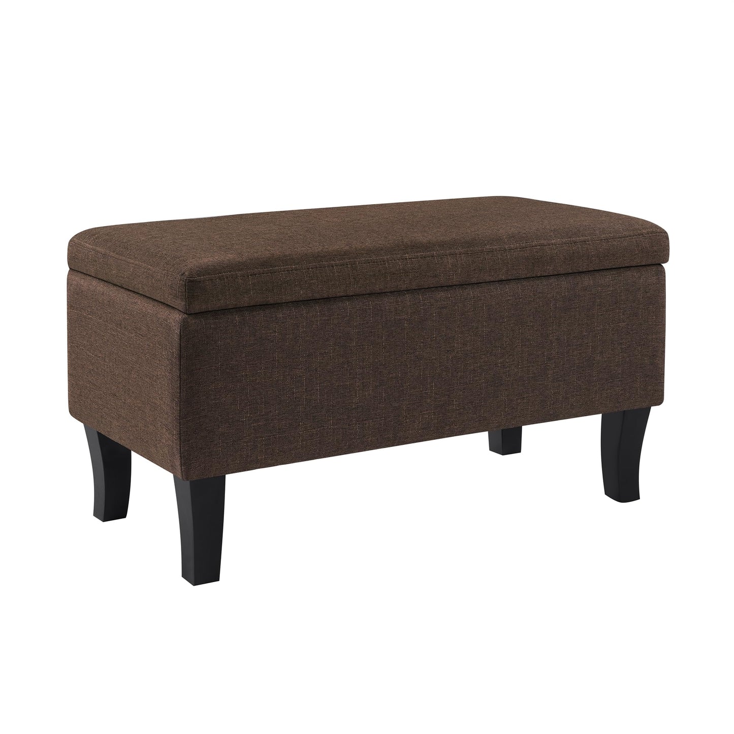 Convenience Concepts Designs4Comfort Winslow Storage Ottoman Bench 32" - Transitional Upholstered Footstool & Seat, for Living Room, Entryway, Hallway, & Bedroom, Medium Brown Fabric