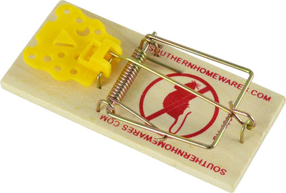 Wooden Snap Mouse Trap, Spring Action with Expanded Cheese Shaped Trigger, 20 Pack