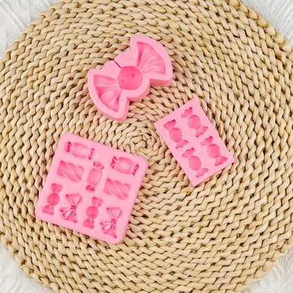 Candy Lollipop Molds 3Pcs, Candy Shape Cake Decorating Silicone Molds for DIY Chocolate Mousse Cookie Butter Gum Cupcake Topper Flower Paste Epoxy Clay Plaster Candle Soap