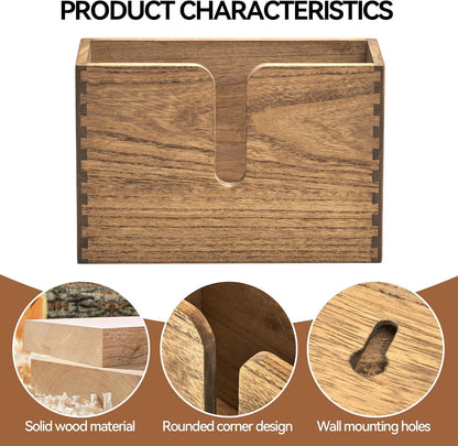 Countertop KIRIGEN Wood Paper Towel Dispenser - Wall Mounted Paper Towel Holder for Kitchen Restroom Decor and Bathroom