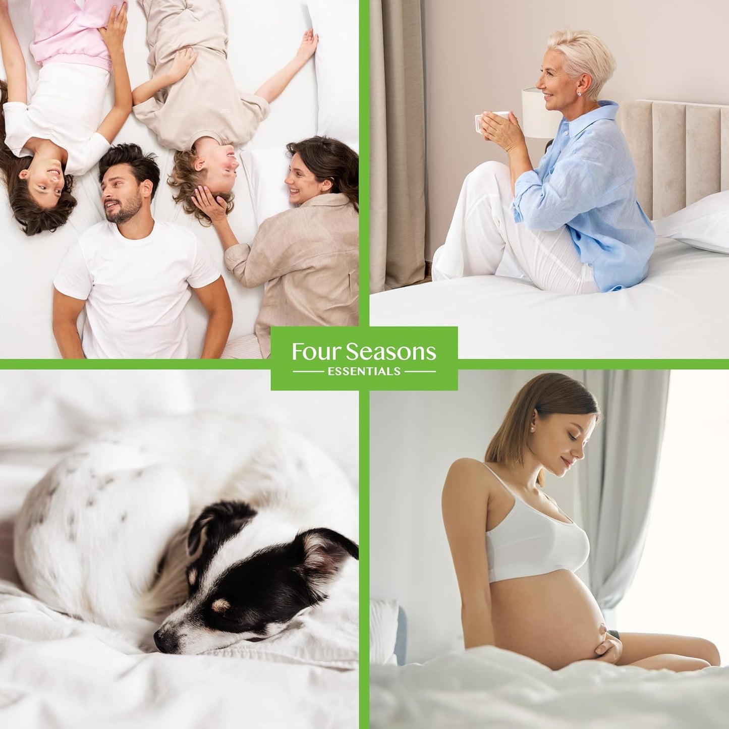 Four Seasons Essentials RV King Size Waterproof Mattress Protector, Cooling Bamboo Fitted Sheet, Quilted Jacquard