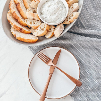 MORA Ceramic Flat Plates Set of 6-8 in - The Dessert, Salad, Appetizer, Small Lunch, etc Plate. Microwave, Oven, and Dishwasher Safe, Scratch Resistant. Kitchen Porcelain Dish - Vanilla White