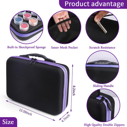 LYMUSUMI Diamond Art Storage Containers 120 Slots Diamond Painting Accessories and Tools Portable Bead Organizer Boxes for Adults（Purple）