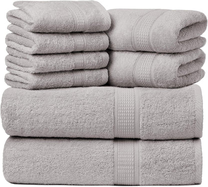 Pack 8, Set (2 2 4 Ariv Towels of Premium Cotton Towel Bath Towels + Hand Towels + Washcloths), Large, Super Soft