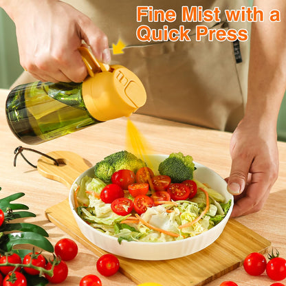 Oil Sprayer for Cooking, 2 In 1 Oil Dispenser and Oil Sprayer (Black+Dark Brown)