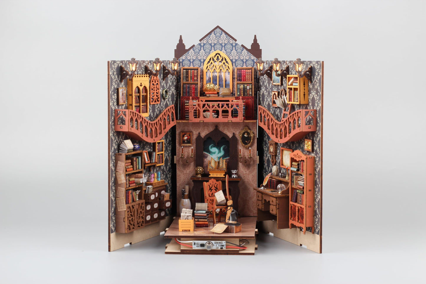 Fansetoyuma DIY Miniature Book Nook Dollhouse Room Kit for Teens and Adults-Magic Library