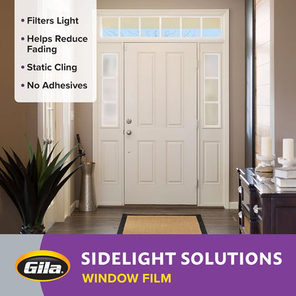 Gila Privacy Décor Frosted Glass Sidelights Window Film, 1ft x 6.5ft, DIY Static Cling