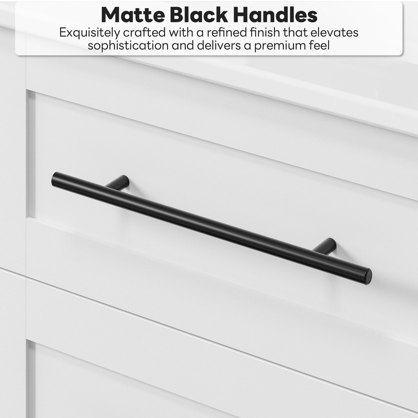 LIKIMIO 24" Bathroom Vanity with Sink, Freestanding Bathroom Vanity with 2 U-Shaped Drawers & Open Shelf, Integrated Ceramic Sink, Modern Bathroom Storage Cabinet for Small Space, Easy Assembly, White
