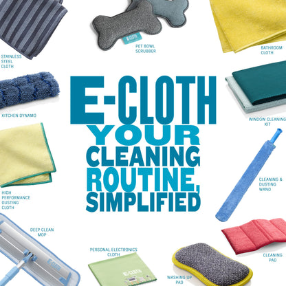 E-Cloth Washing Up Scrub Pad - Microfiber Sponge for Cleaning, Reusable Kitchen Sponge for Dishes & Sink, Non Scratch, Multi Purpose Scrubber, Machine Washable - 4 Pack