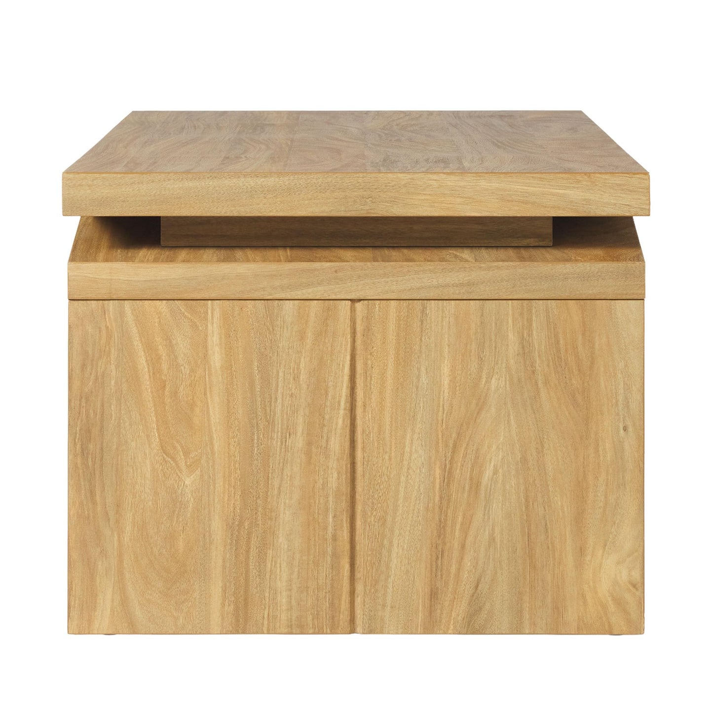 Walker Edison Booker Modern Easy Assembly Split-Top Coffee Table, 47 Inch, Heritage Oak