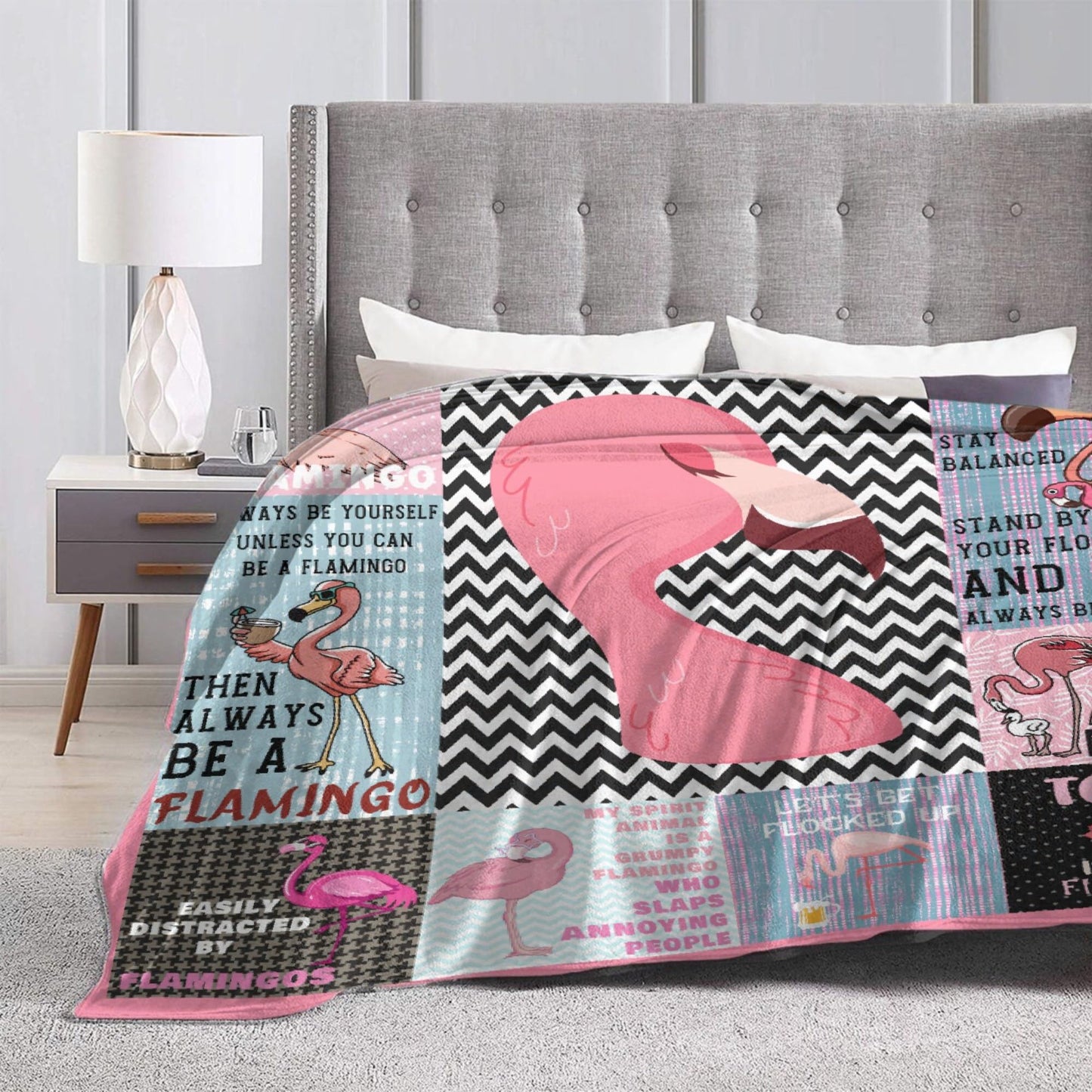 Flamingo Blanket,Pink Flamingo Gifts for Kids Girls Women,Flamingos Lovers,Soft Flannel Flamingoes Throw Blankets for Girls Bedroom Decoraiton,Pink,50 in x 40 in Small for Kid