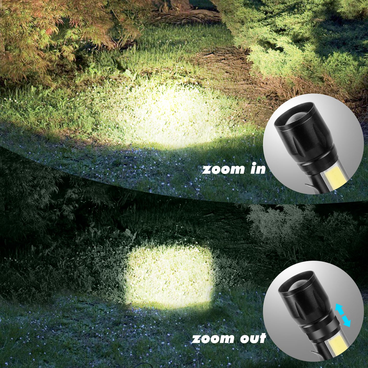 KunHe USB Rechargeable Mini Small LED Flashlights Bulk Camping Lantern Flashlight Bright High Lumens EDC Flash Light 10 Pack