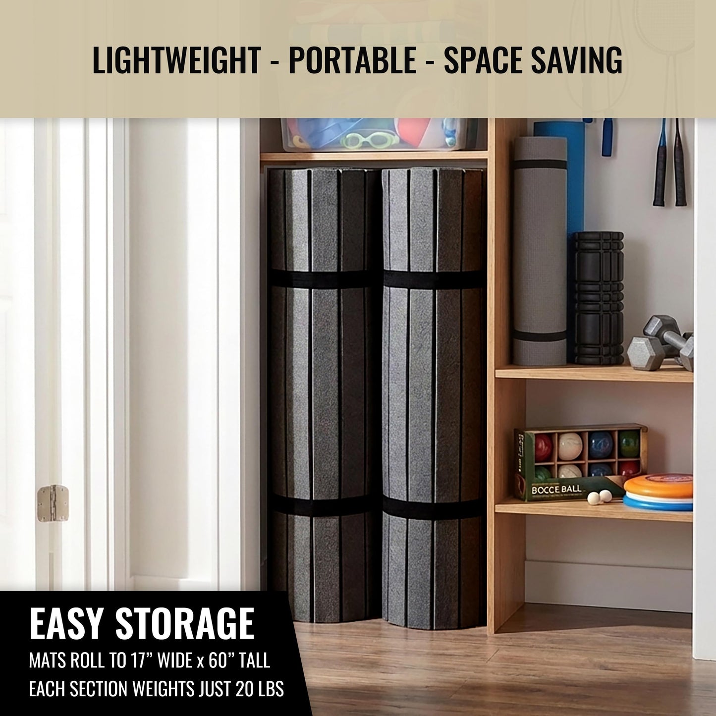 Dollamur 10’x10’x1.25” Wrestling Mat, Home Workouts, Exercise, with Circles, FLEXI-Connect®