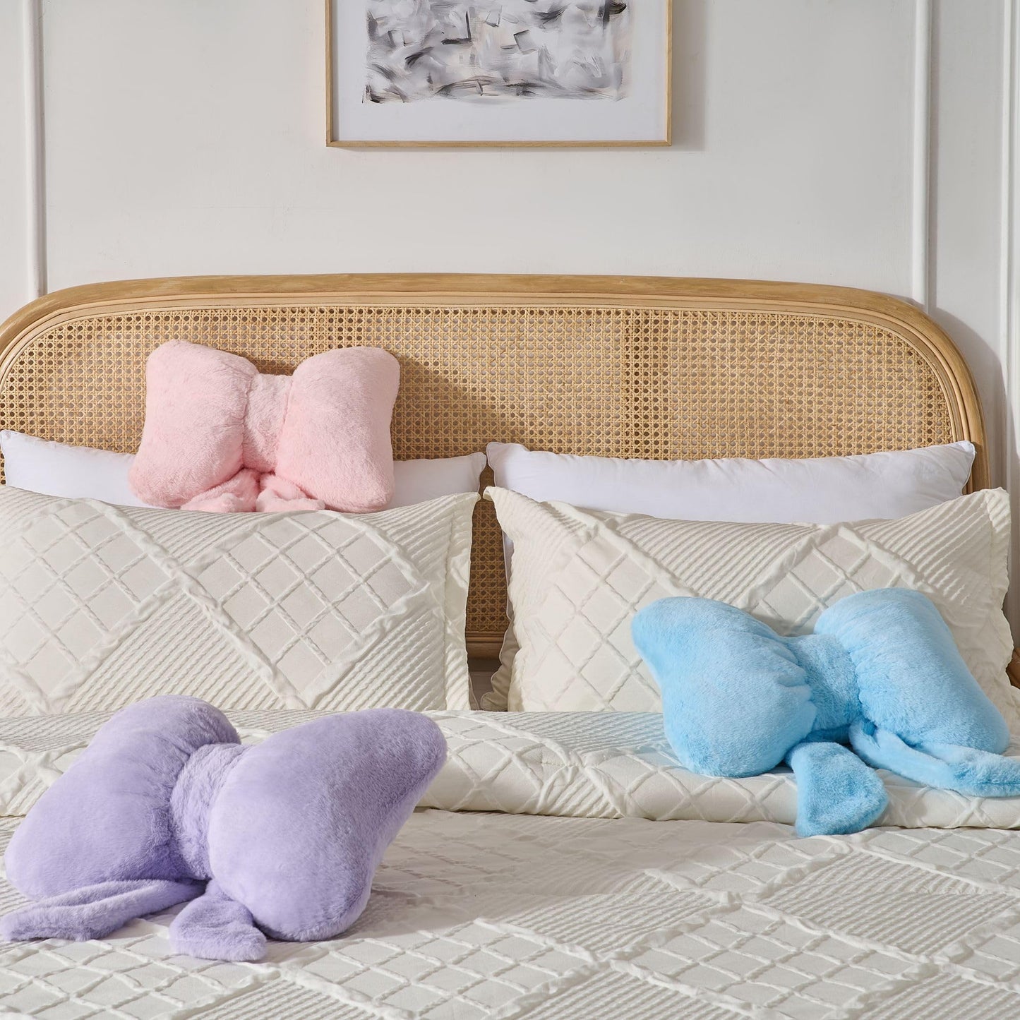 Bow Pillow Throw Pillows Butterfly Shaped Decorative Cute Pillows for Bed Sofa Cute Home Decor,Pink 10 * 8inch