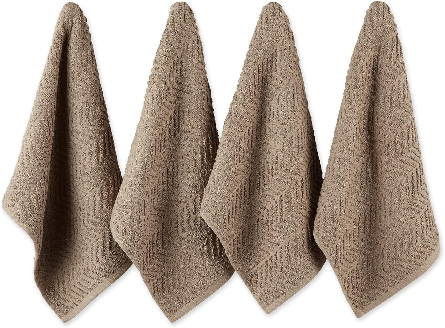DII Luxury Barmop Collection Chevron Dishtowel Set, Aqua, 16x19, 4 Piece