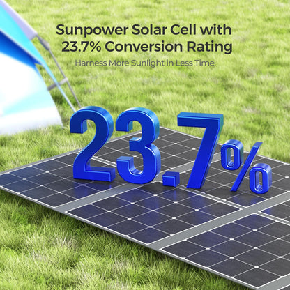 Renogy 400W Portable Solar Panel Foldable Monocrystalline Solar Blanket, Huge Power Solar Panel, Sunpower Solar Cells 23.7% High Efficiency for Power Station Outdoor Camping RV Solar Generator